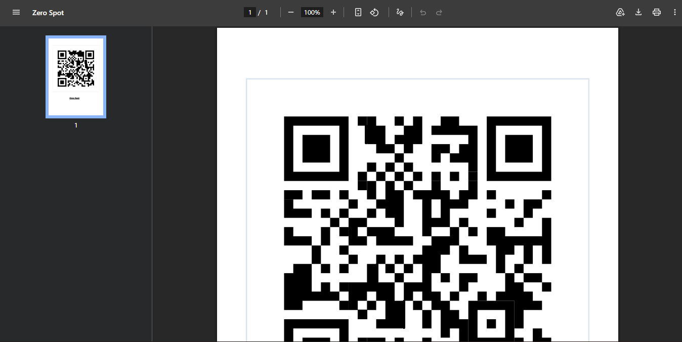 Generated QR code displayed for the selected site